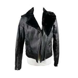 Alivia Ford Women's Black Faux Leather Jacket Size XS